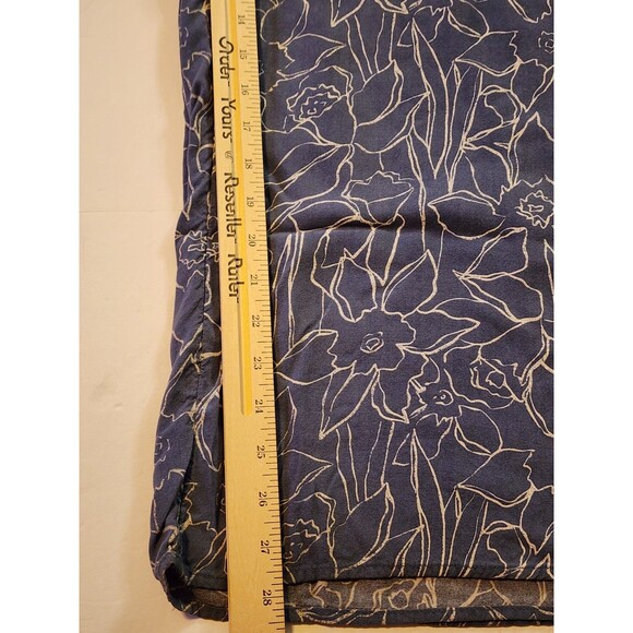 Roxy Pants Womens XXL Blue Wide Leg Floral Print Elastic Waist Boho Peasant - Picture 9 of 12